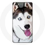 Maniacase Etui voor Huawei P8 Siberische witte Husky blauwe ogen