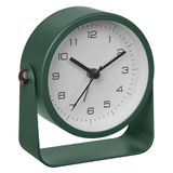 TFA Dostmann Design wekker groen analoog, 60.1042.04, zonder tikgeluid, extra stil, van metaal, incl. achtergrondverlichting, ook geschikt als tafelklok, groen