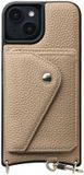 AVY Leren Hoesje Geschikt voor Apple iPhone 14 / 13 | Met Magnetische Kaarthouder | Compatibel met MagSafe | Leather Case met Wallet | Beige