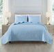 Chezmoi Collection Austin 3-delige oversized sprei sprei set (kingsize, chambray blauw)