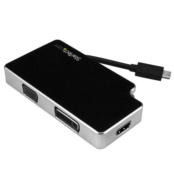 StarTech.com USB-C naar VGA/DVI/HDMI Adapter - 4K - Zwart/Zilver