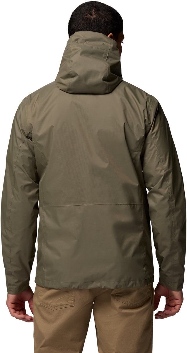 Columbia Heren Pouring Adventure 3 jas, waterdichte regenjas, steengroen, XXL