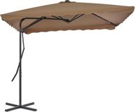 vidaXL Parasol met stalen paal 250x250 cm taupe