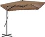 vidaXL Parasol met stalen paal 250x250 cm taupe