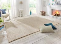 Ikado Modern vloerkleed met wol optiek, crème - 67 x 120 cm