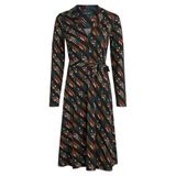 King Louie midi blousejurk met ceintuur en print - meerkleurig