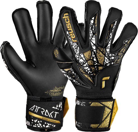 Reusch Attrakt Gold X Evolution Cut Keepershandschoenen - Zwart/Goud - Volwassenen