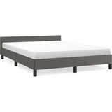 Maison Exclusive Lit double exclusif - Structure de lit avec tête de lit, sans matelas, couleur gris, dimensions 140x200 cm