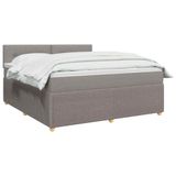 vidaXL Boxspringbed met matras, taupekleurig, 140 x 190 cm, met stoffen bekleding