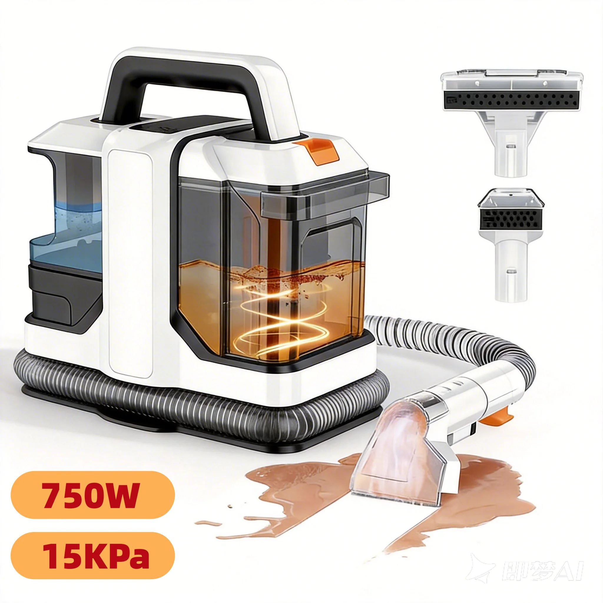 Omeser 750W 15KPa Vlekkenreiniger Handheld Tapijt- en Stofreiniger voor Bank, Trappen, Autostoel