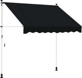 vidaXL Handmatig uitschuifbare luifel zwart 200 cm