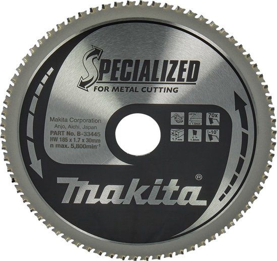 Makita Cirkelzaagblad voor Dun plaatstaal - Ø 185mm 70T - B-33445