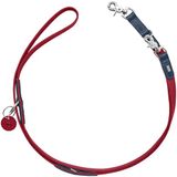 HUNTER Verstelbare hondenriem LEMVIG, rood/donkerblauw, leer, 15/200