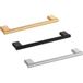 Viefe Poignée de meuble GRAF MINI en aluminium cannelé Ø 10 mm, laiton mat - distance de perçage 160 mm
