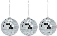 Inge-glas Inge Christmas Decor Disco kerstbal - 3x - zilver - D9 cm