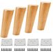 Solidchoice - Lot de 4 pieds en bois pour meubles, 15 cm, avec plaques de fixation