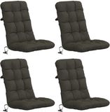 vidaXL - 4-delige hoogrugkussen VIANEN - 100% Polyester - Antraciet