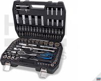 HBM 108 Delige Professionele Doppenset INCH Maten (Engelse maten) - Blauw/Zwart