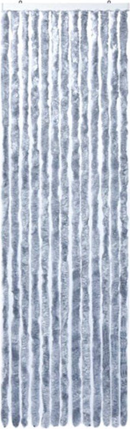 vidaXL Vliegengordijn - 118x220 cm - Chenille - Zilverkleurig