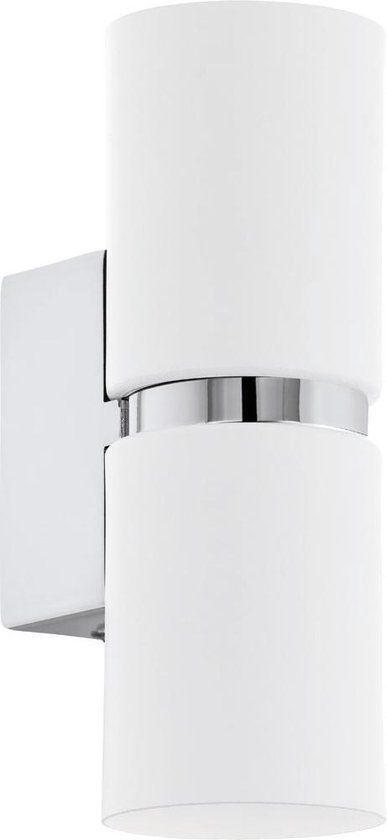 EGLO Passa - Wandlamp - 2 Lichts - Chroom, Wit - LED - GU10
