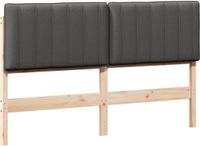 vidaXL Gestoffeerd hoofdbord Bruin en Donkergrijs 150 cm