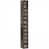 HOMCOM CD-opbergunit - Spaanplaat - 21x22,5x88,5 cm - Bruin