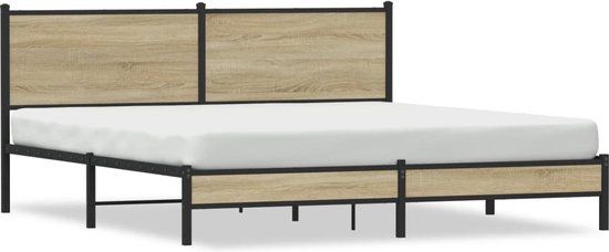 vidaXL Bedframe - Metaal - Sonoma Eiken - 180x200 cm