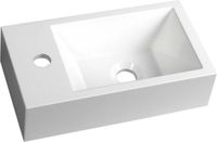 Sapho Fontein Amarok Rechthoekig 40x22 cm Links Cast Marble Wit