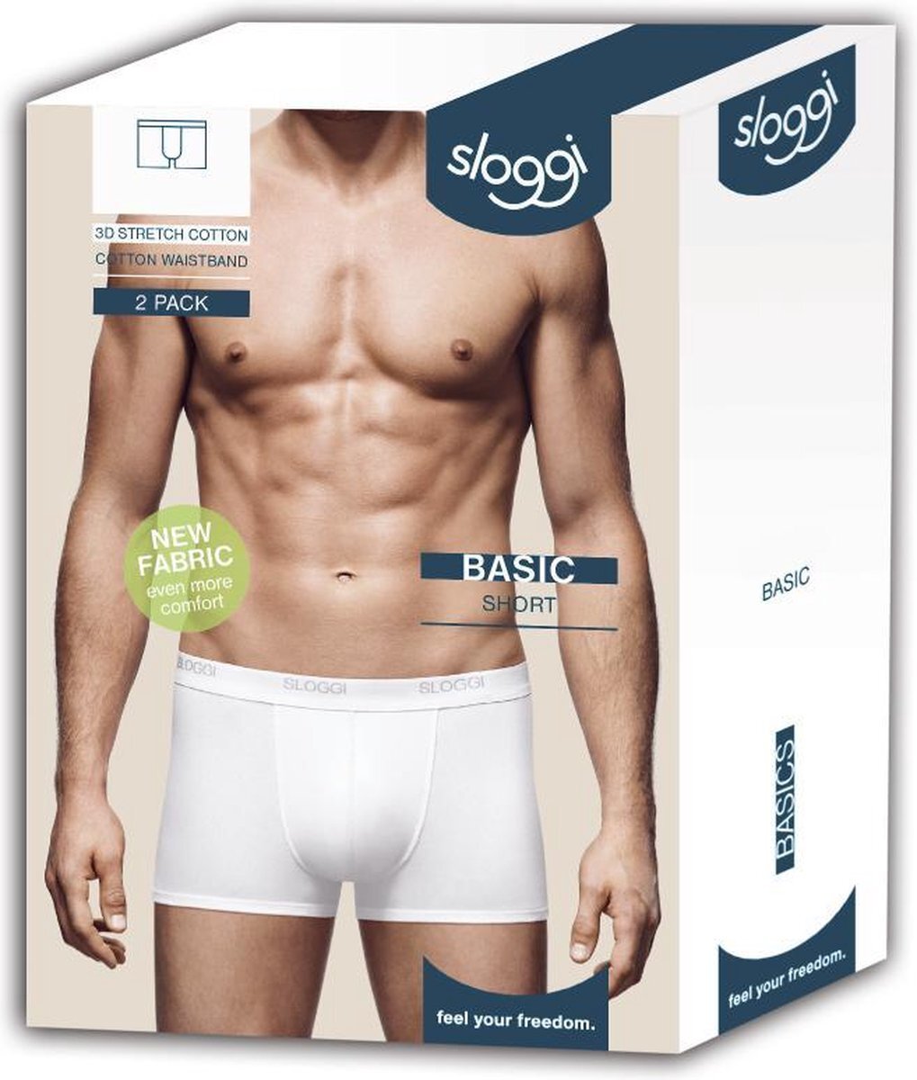 sloggi men Basic Heren Boxershort - 2pack - Wit - Maat XXL