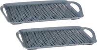 Secret de Gourmet 2x Dienbladen/Serveerbladen Antislip Rechthoekig 45 x 32 cm Grijs