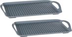 Secret de Gourmet 2x Dienbladen/Serveerbladen Antislip Rechthoekig 45 x 32 cm Grijs