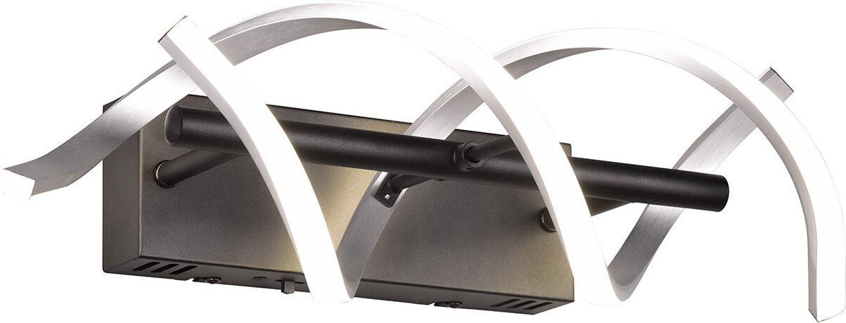 TRIO LEUCHTEN - LED Wandlamp - 22W - Aanpasbare Kleur - Dimbaar - Rechthoek - Geborsteld Zilver - Aluminium