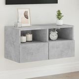 Maison Exclusive - meuble TV mural, couleur béton, 60x30x30 cm, en panneau de fibres de bois