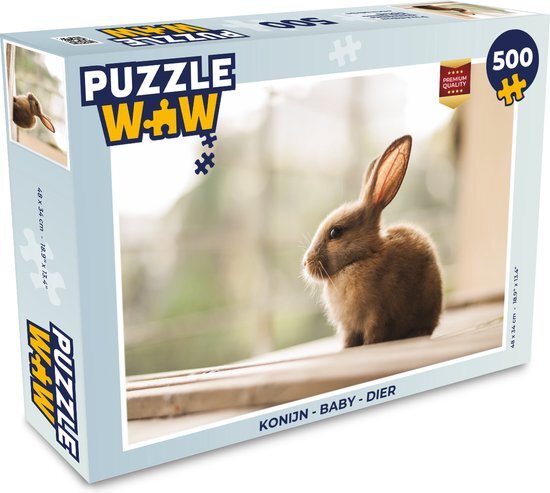 MuchoWow Puzzel Konijn - Baby - Dier - Legpuzzel - Puzzel 500 stukjes