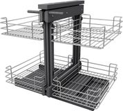 Ibenzoa® Rangement de cuisine extensible pour armoire d'angle aveugle avec double panier et mécanisme de fermeture douce
