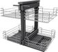 Ibenzoa® Rangement de cuisine extensible pour armoire d'angle aveugle avec double panier et mécanisme de fermeture douce
