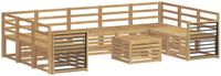 vidaXL - Bank loungeset - 9 zitplekken - Wit - Massief Acacia Hout