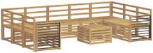 vidaXL - Bank loungeset - 9 zitplekken - Wit - Massief Acacia Hout