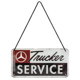 Nostalgic-Art Retro Ophangbord, Daimler Truck – Service – Geschenkidee voor autoliefhebbers, van metaal, Vintage ontwerp voor deco, 10 x 20 cm