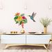 Ambiance Sticker Muurstickers - Tropische bloemen en kolibrie - Transparante achtergrond - 120x145cm