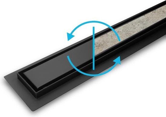 Dynamic Way Douchegoot - 90x7cm - Zwart RVS - Tegelrooster