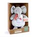 Doudou et Compagnie - Kleuren Savanne – nachtlampje olifant – grijs – 15 cm – geboortecadeau – DC4080