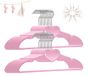 ZRKFSR Plastic hangers 30 stuks, roze hart hangers kleerhanger ultra dun ruimtebesparend - 360 graden draaibare haak & 10 clips - sterke en duurzame volwassen kleerhangers voor truien, jurken, shirts,