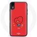 Maniacase Hoesje voor Iphone X BTS Bangtan Boys BT21 TATA V Rode Achtergrond