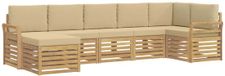 vidaXL Buiten bankenset 7-delig Wit en Beige
