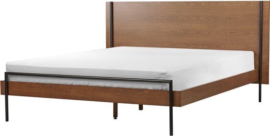 LIBERMONT - Tweepersoonsbed - Donkerbruin - 160 x 200 cm - MDF