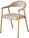 Lizzely Garden & Living Mika Eetkamerstoel Japandi bruin stof lichtbruin