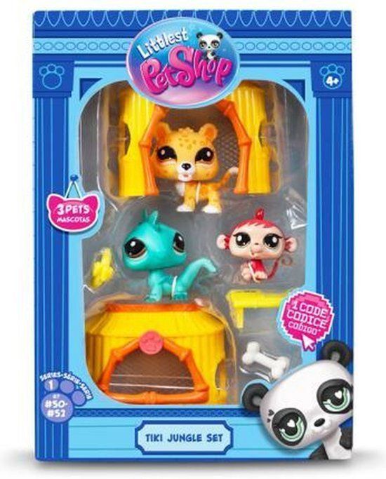 Bandai Littlest Pet Shop - Tiki Jungle Pack - 3 dieren en accessoires - BF00515
