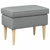 vidaXL Voetenbank Lichtgrijs 55 x 35 x 41 cm Polyester