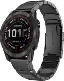 By Qubix - Stainless steel schakelband - Zwart - 20mm Quickfit - Geschikt voor Garmin Fenix 7s/6s/5s / Instinct 2s / Epix Pro Gen 2 (42mm)